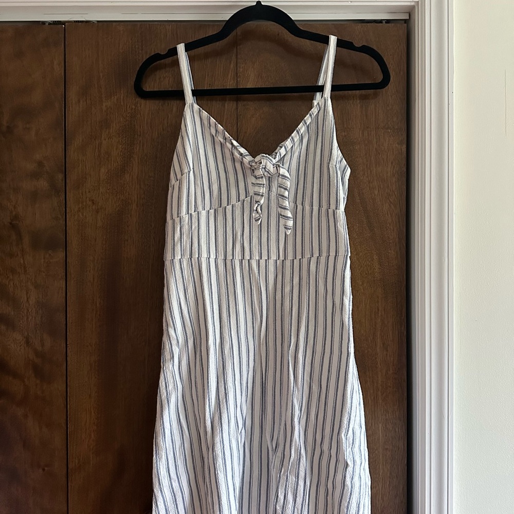 Hollister White and Blue linen Dress